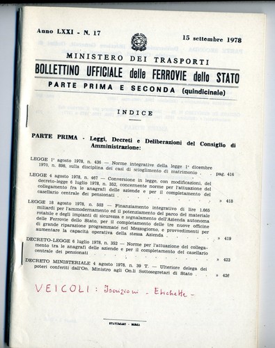 Treni ferrovie bollettino - treni,