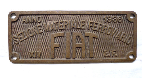 Vecchia targa treno - vecchia, fs
