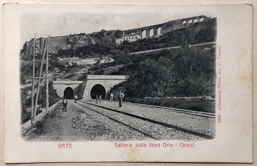 Cartolina orte treno stazione - orte,
