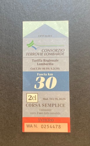 Biglietto ticket treno fascia - biglietto,